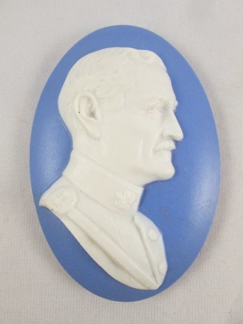 General Pershing Blue Jasper Plaque Zanesville American Legion Mosaic Tile Co NR