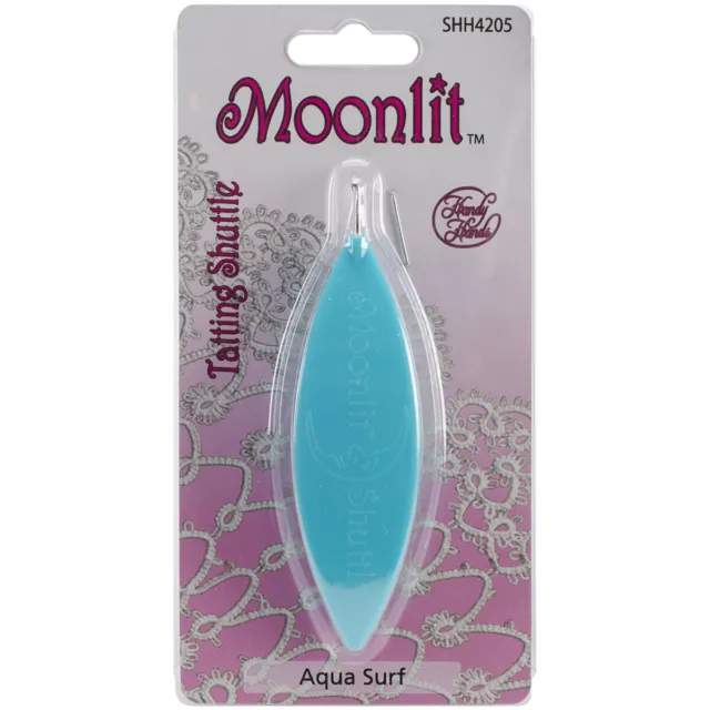 Praktisches Hands mondbeleuchtetes Tatting Shuttle mit Haken-Aqua Surf SHH42-5