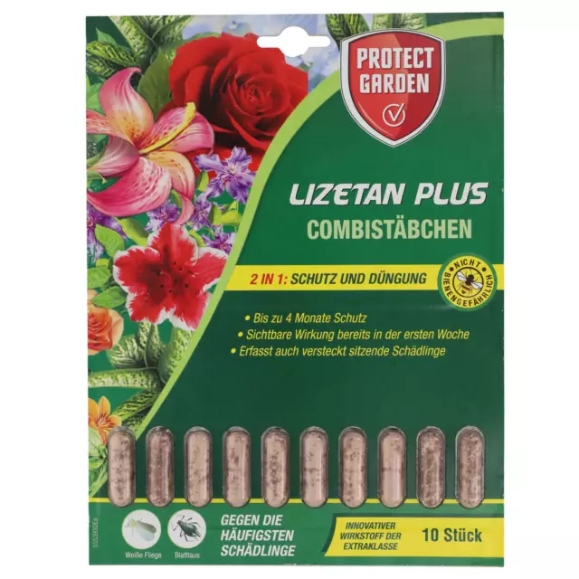 Protect Garden Lizetan Plus Combistäbchen 10 Stück gegen Blattläuse Weiße Fliege