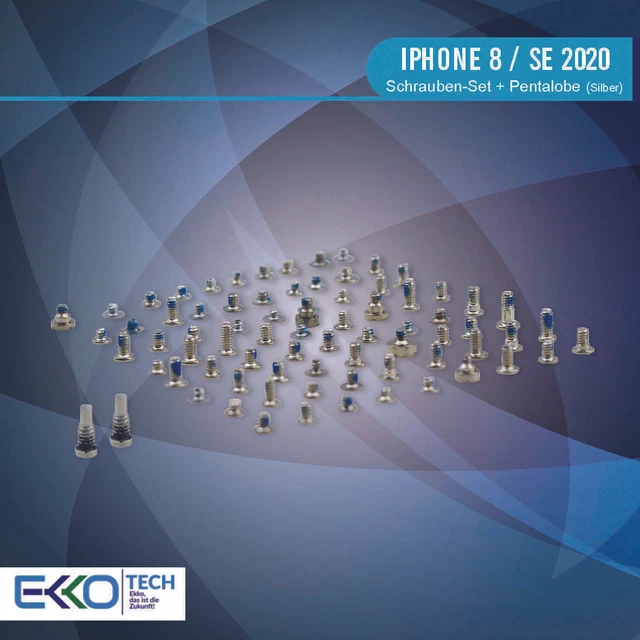 ✅ Komplettes Schrauben Set Ersatz für iPhone 8 / SE 2020 Pentalobe Screw Weiß ✅