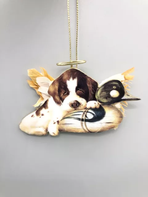 Vtg English Pointer Dog Ornament Angel Wings Halo Puppy Paradise Kaatz Porcelain