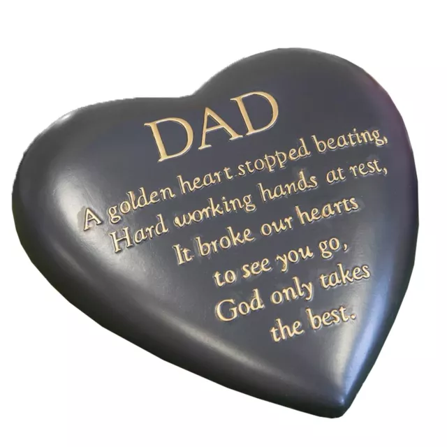 Targa in pietra commemorativa cuore grigio tomba di Thoughts of You - papà