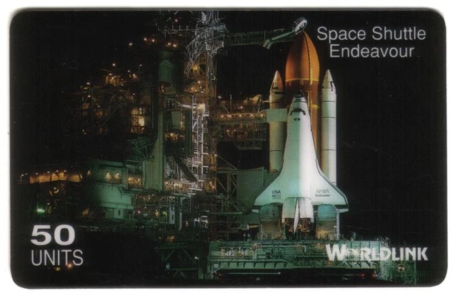 50u NASA Space Shuttle Endeavor On Launch Pad (English Reverse) Phone Card