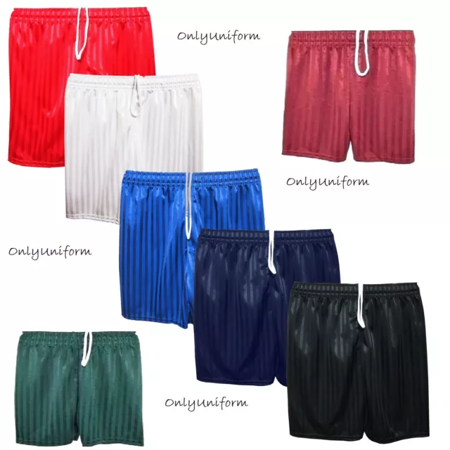 Unisex Boys Girls School Shadow Stripe Sports School Pe Shorts Football Uk