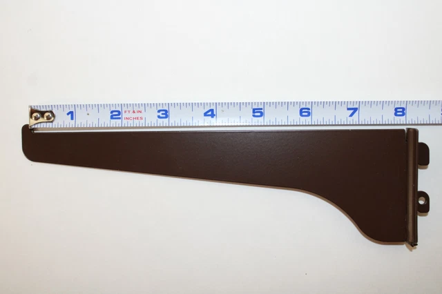 Lot of 2 Knape & Vogt 8" Metal Shelf Brackets - Brown