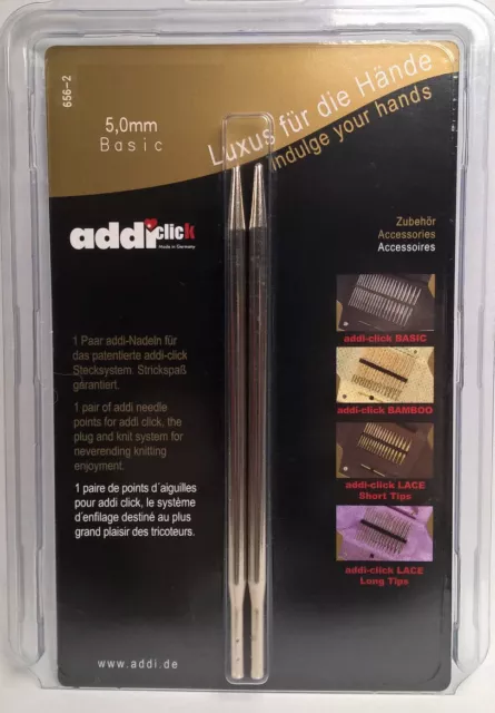 Addi-Click Basic 2 Puntas Clavo para Agujas Tejer Circulares Latón 006567