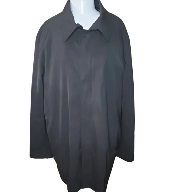 Tumi Tech Men XXL 2XL Removable Lining Black Long Trench Coat Jacket
