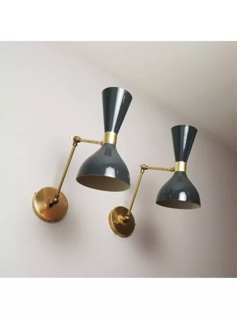 Set Of 2 Italian Sconces Adjustable Wall Lamps In Stilnovo Style Wall Light