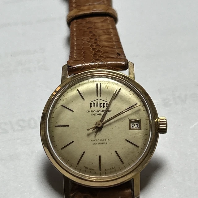 ANCIENNE MONTRE RARE Philippe Chronom tre Automatique Plaqu Or ancienne-montre-rare-philippe-chronom-tre-automatique-plaqu-or