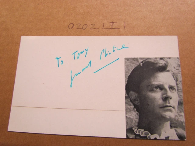 Gerard Philipe Signed Autographed Index Card