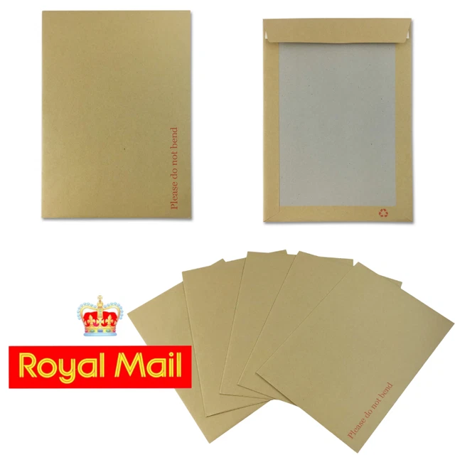 C4/A4 (324x229mm) CARDBOARD BACKED ENVELOPES Please Do Not Bend Hard Back Board
