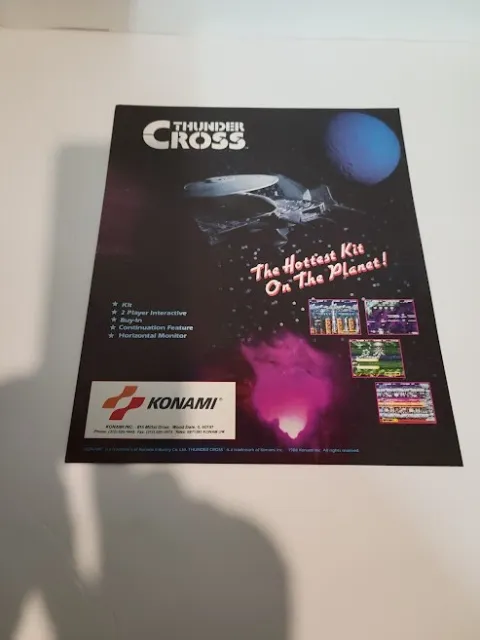 Flyer  KONAMI THUNDER CROSS Arcade Video Game advertisement original see pic