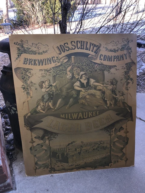 VINTAGE Copyright 1878 SCHLITZ BREWING CO. ADVERTISING SIGN REPRODUCTION 1971