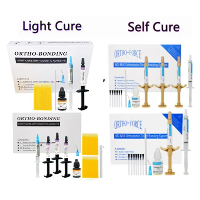 Dental Bracket Braces Glue Ortho Bonding System Light Cure Primer Adhesive Kits