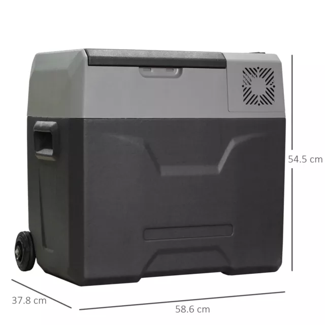 HOMCOM Car Refrigerator, Portable 12/24V 50L Fridge Freezer, Down to -20℃ 3