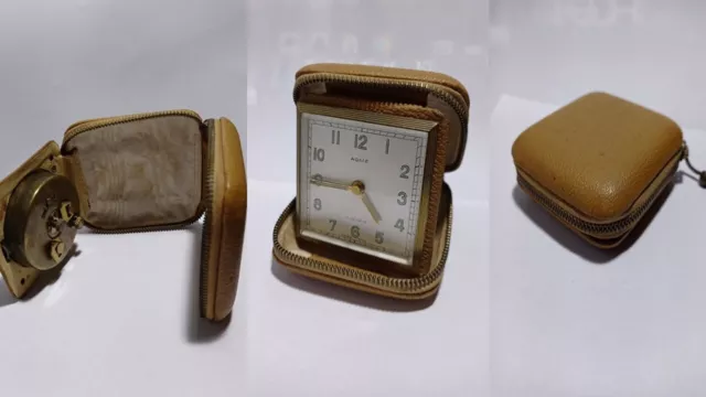 AGME da viaggio tavolo Orologi WATCH Alarm clock antica funziona vintage Swiss