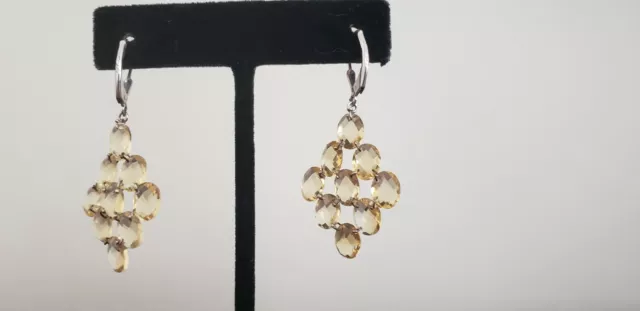 Vintage Sterling 925 Swarovski Crystal Beaded Earrings  4.9grams