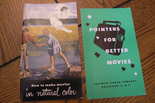 2 Vintage Movie Making Booklets Eastman Kodak Bell & Howell 1948 FREE US SHIP