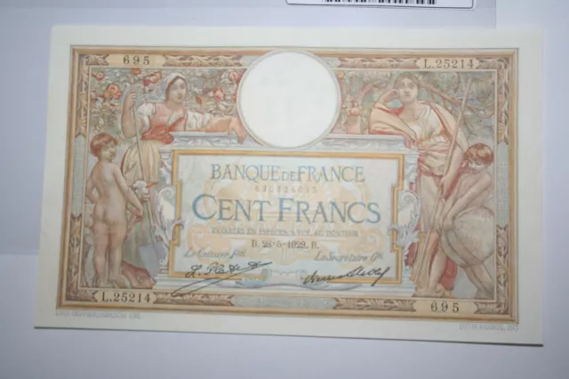 Billet 100 francs Merson du 28/05/1929 SUP-