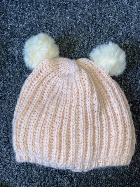 Girls Next Pink Bobble Hat Age 5-6 Years