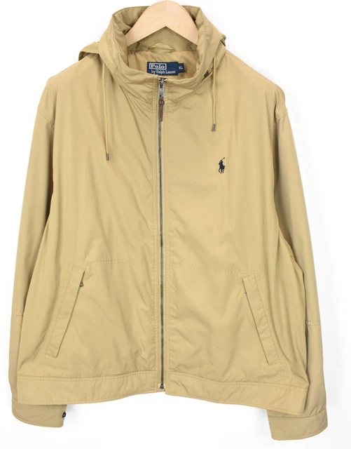 Polo By Ralph Lauren Giacca Uomo XL Leggero Hidden Cappuccio Rete Foderato Camel