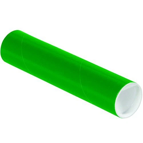 BOX USA Green Mailing Tubes with Caps 2 Inch x 9 Inch Pack of 50 for Shipping...