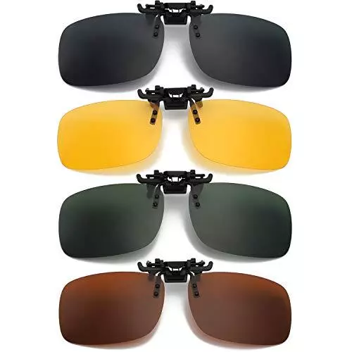 Hifot Clip Solaire 4 pièce Clip Lunettes de Soleil Polarisées surlunettes de ...