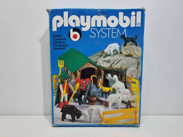 Playmobil 3412 Antique Box Flock Sheep Goather Shepherd Cart Farm Nativity Scene