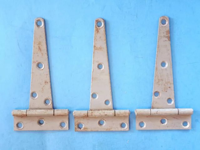 Vintage Barn Door T Strap Hinges 7 1/4" Long 3" Barrel for a Shed/Gate Set of 3