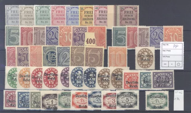 Dt. Reich Dienst Michel 1-51, Freimarken 1903-20 fast komplett ** (5557)