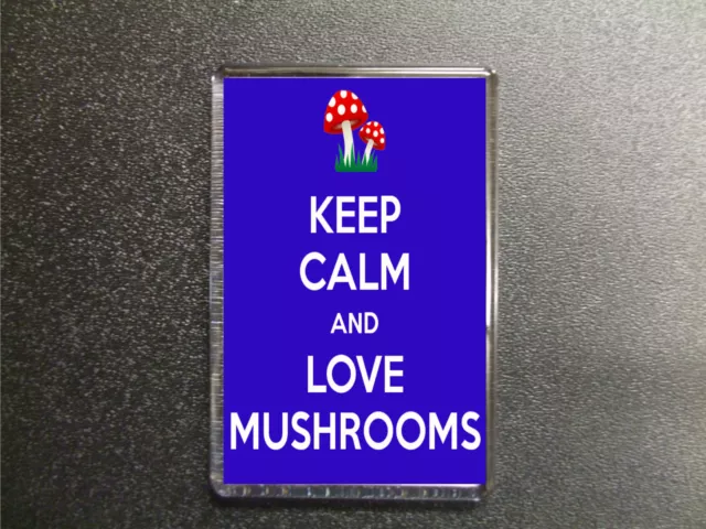 Keep Calm And Love Mushrooms Fridge Magnet Birthday Gift Novelty Present