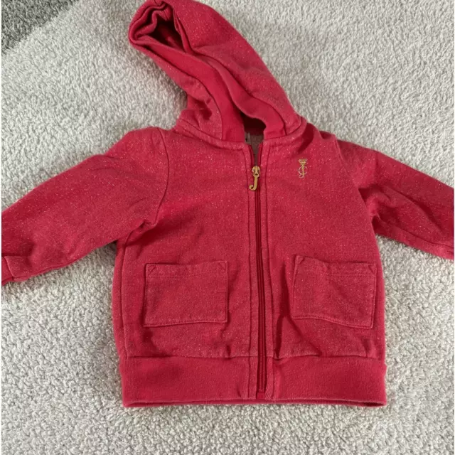 Juicy couture Sweatshirt girls toddler Sz 6-12 month hoodie zip up Embroidered
