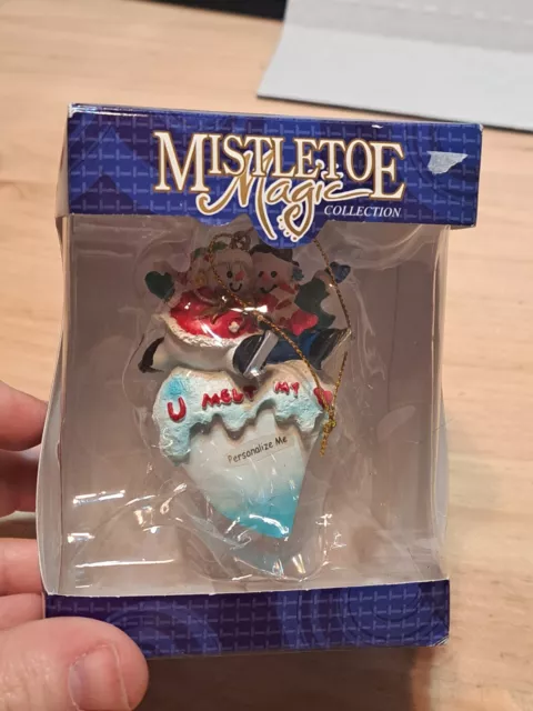 Misletoe Magic Christmas Ornament U Melt My Heart Skating Snowmen Trevco Walmart