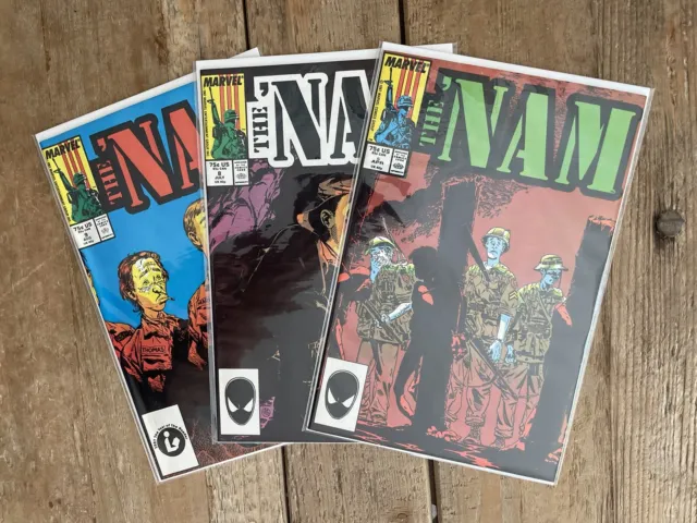 The ‘Nam Comic Lot Issues 5, & 8-9 NM 1987 Marvel first Specialist Hale
