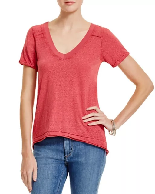 NWT Free People 'Pearls' V-Neck Tee Retail $58