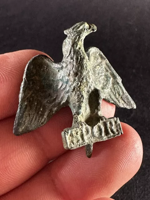 Ancient Roman Bronze Eagle With Spqr Clearly Visable Along Bottom Circa 0-300 Ad