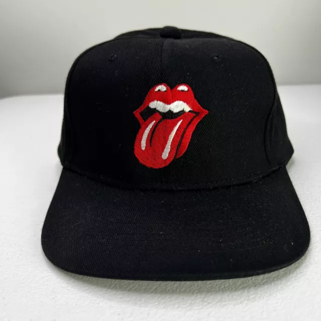 Vintage 1994 Rolling Stones Voodoo Lounge Tour Black Wool Snapback Hat Cap Nice!