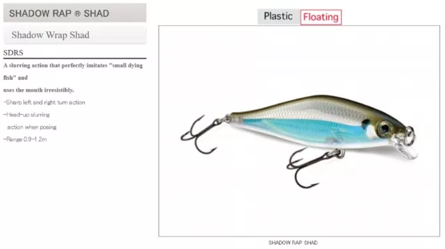 Rapala Shadow Rap Shad Flottant Leurre SDRS09/HH (2312) 3