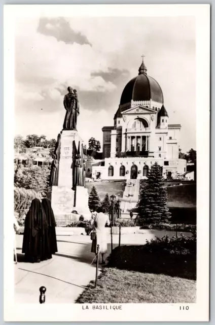 RPPC Quebec Montreal Saint Joseph's Oratory of Mount Royal Nuns Statue Postcard