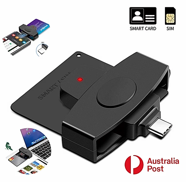 USB TYPE C Smart Card Reader Bank SIM Card Adapter EMV Electronic Mac