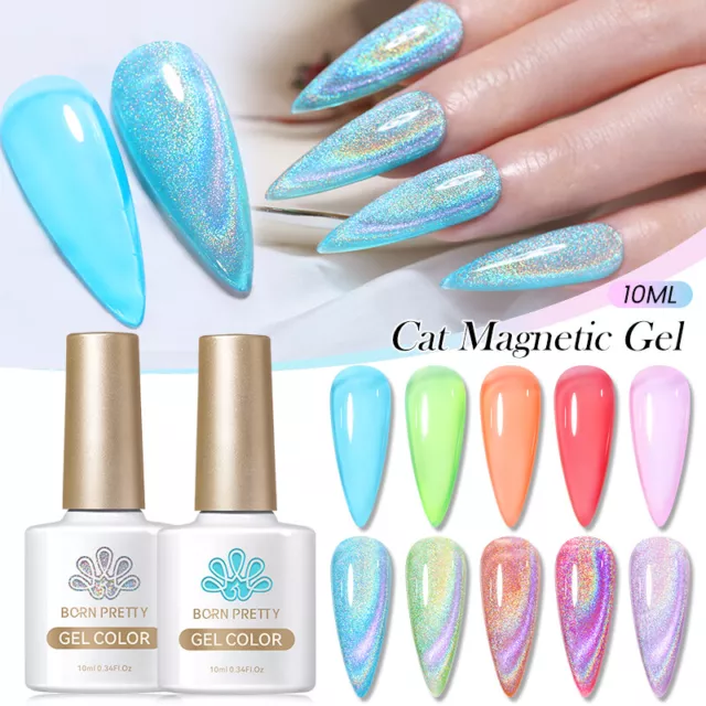 BORN PRETTY 10ml Cat Magnetic Gel Jelly Nude Gel Nail Polish Set Soak Off UV LED