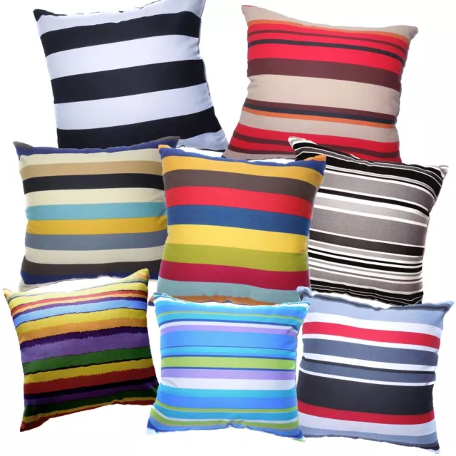 Pillow Cover*Striped Cotton Canvas Sofa Seat Pad Cushion Case Custom Size*AK1