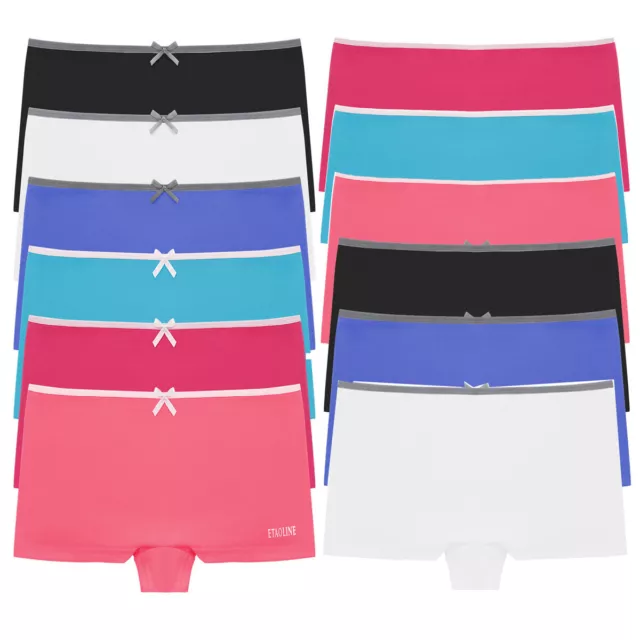 Pack of 6 Womens Cotton Boxer Shorts Ladies Girls Knickers Panties Underwear