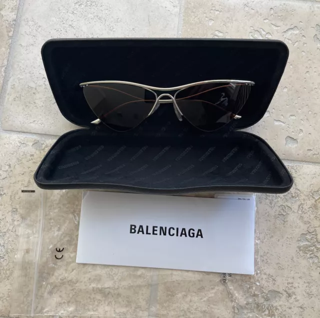Balenciaga BA 128 56B Brown Tortoise Shell Sunglasses 51-19-140 3 ROUND Cat  Eye
