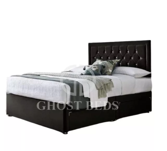 STUNNING WINDSOR ORTHO Spring Divan Bed Set With Mattress Headboard £
