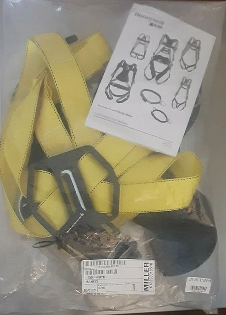 NEW Honeywell Miller 650-4/UYK Standard Non-Stretch Harness 400Lbs Yellow