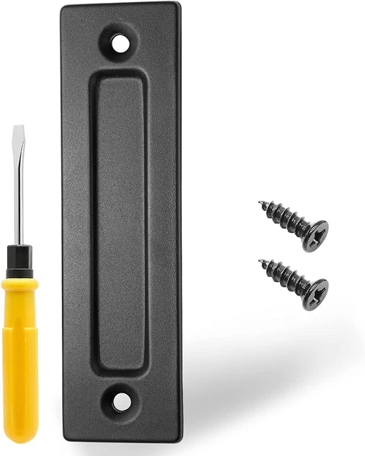 Auvotuis 8-3/5 Inch Sliding Barn Door Handle Black Modern Finger Flush Pull Hand