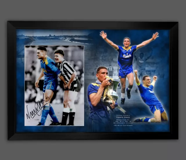 Vinnie Jones Signed Wimbledon Football Photograph In A Picture Mount Display