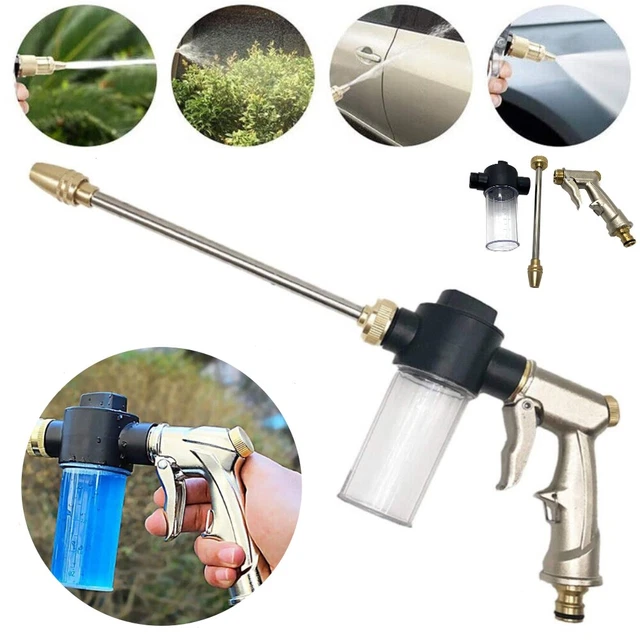 HIGH PRESSURE WASH Sprayer Gun with Snow Foam Soap Bottle for Hose