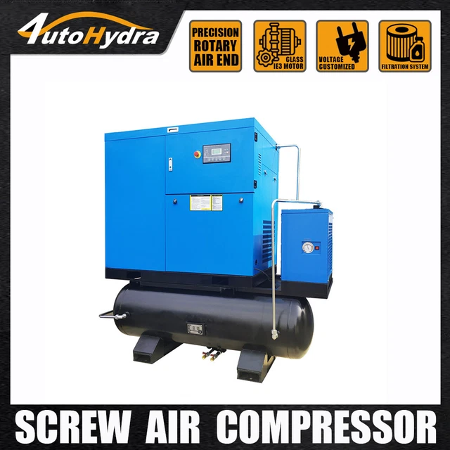 30HP Rotary Screw Air Compressor 3PH 125-150Psi@125-113 W/160 Gallon Tank 460V
